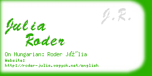 julia roder business card